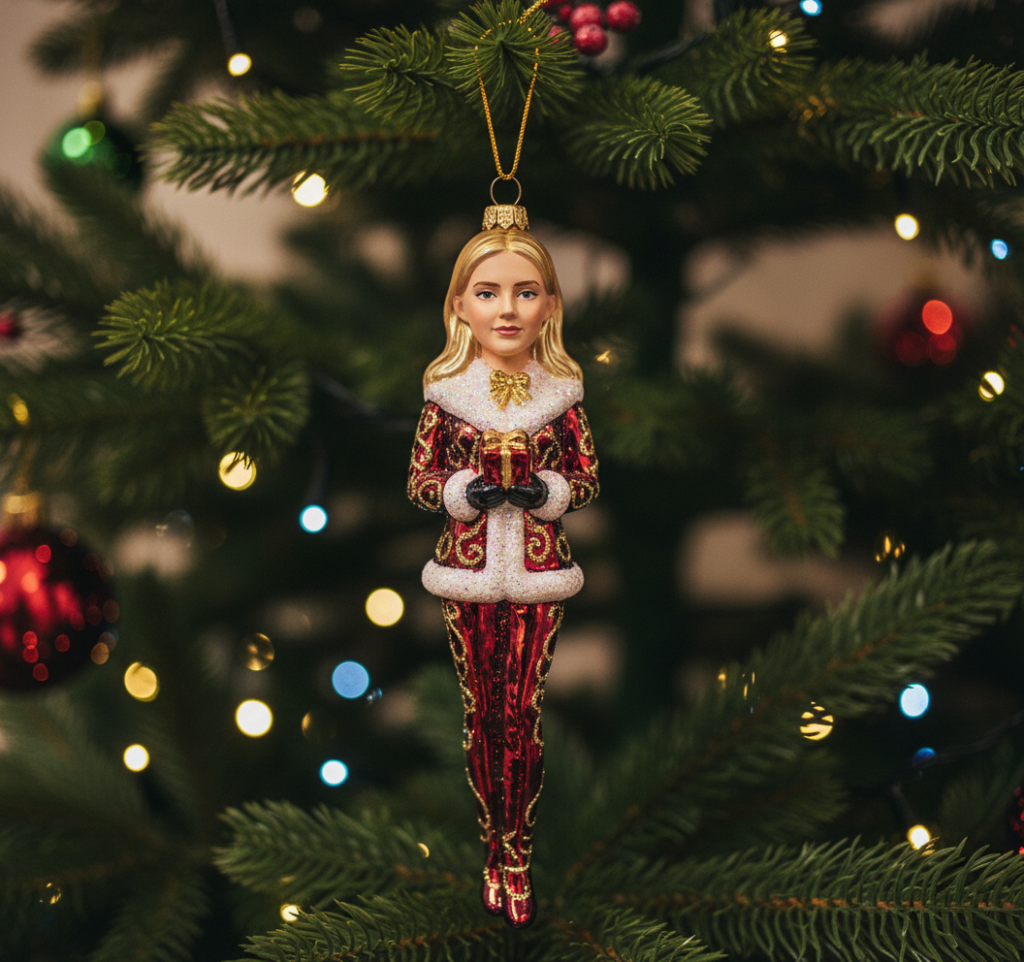 Промпт для фото в стиле новогодней ёлочной игрушки