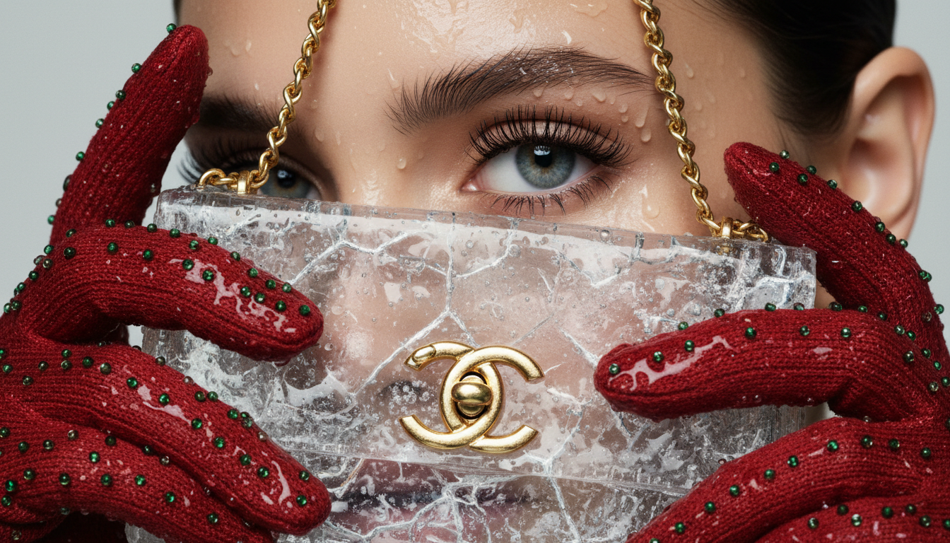 Промпт для фото в стиле 🧊 Ледяной Chanel: когда роскошь встречается с морозом