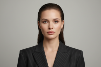 Промпт для фото в стиле 📸 Минималистичный бьюти-портрет в деловом стиле