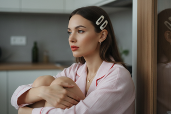 Промпт для фото в стиле 🌅 Утренняя меланхолия в розовой пижаме