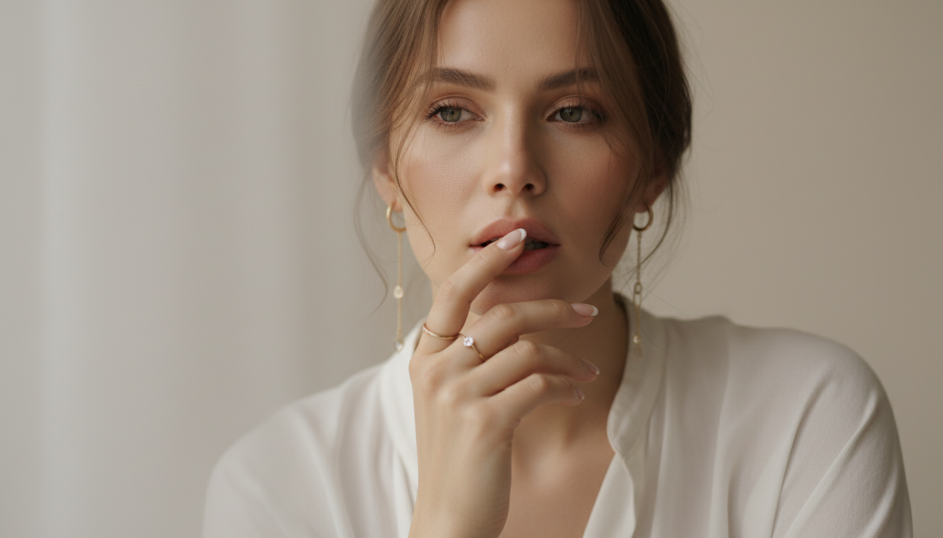 Промпт для фото в стиле 📸 Нежный автопортрет в стиле французского минимализма