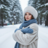 Промпт для фото в стиле ❄️ Зимняя леди: портрет в снежной тишине