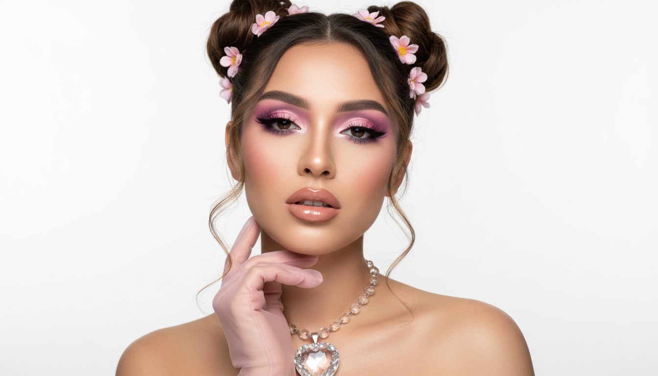 Промпт для фото в стиле 💄 Высокая мода в стиле Y2K: нежно-розовый портрет