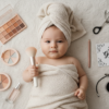 Промпт для фото в стиле 👶 Маленький бьюти-блогер: малыш примеряет роль визажиста