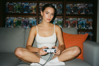 Промпт для фото в стиле 🎮 Уютный гейминг с коллекцией Marvel