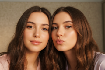 Промпт для фото в стиле 📸 Уютное домашнее селфи лучших подруг в пижамах