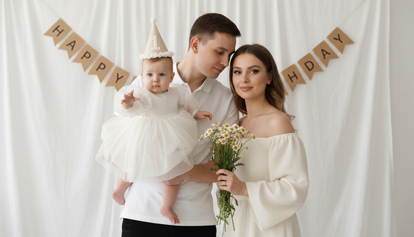 Промпт для фото в стиле 👨‍👩‍👧 Нежный семейный портрет в пастельных тонах