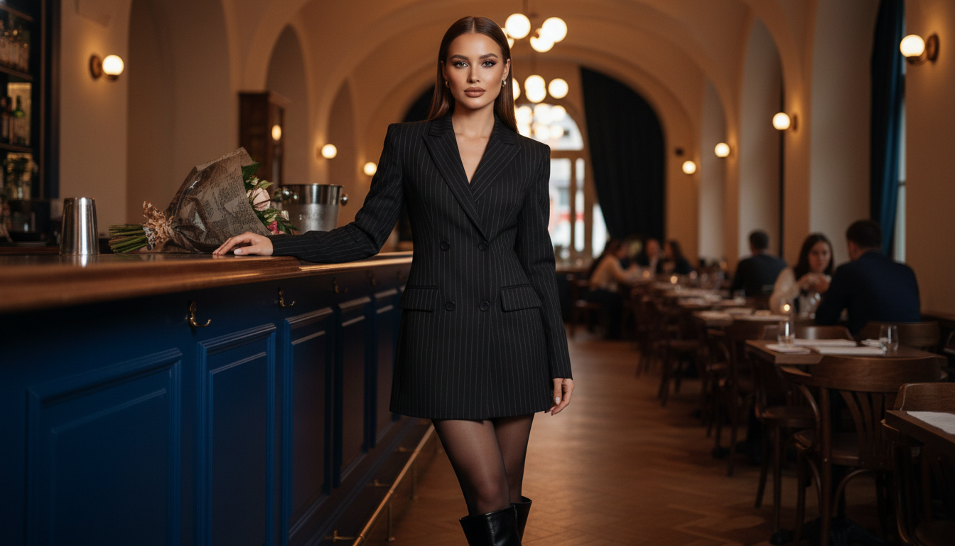 Промпт для фото в стиле 🌃 Роковая красотка в баре: вечер обещает быть интересным