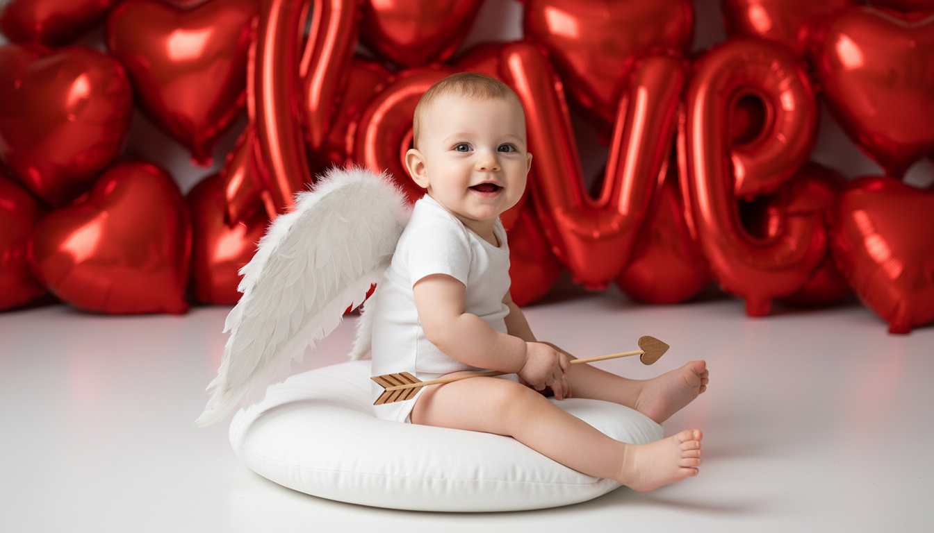 Промпт для фото в стиле 👼 Маленький Купидон: фотосессия ко Дню святого Валентина