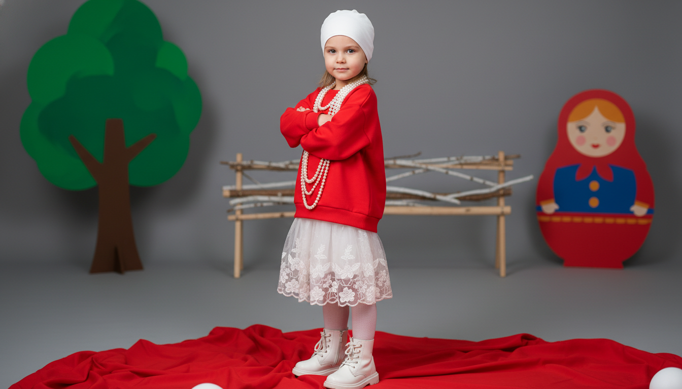 Промпт для фото в стиле 🎭 Маленькая принцесса в русском стиле: волшебная фотосессия