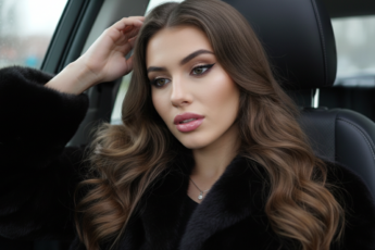 Промпт для фото в стиле 🚗 Роскошное селфи в машине: когда хочется быть собой