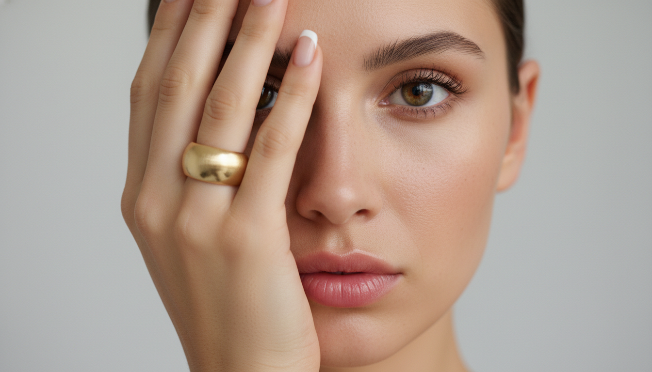 Промпт для фото в стиле 📸 Портрет в стиле минимализма: взгляд сквозь пальцы