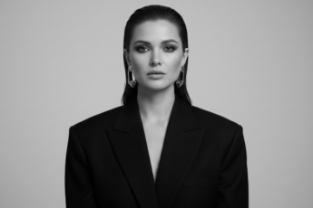 Промпт для фото в стиле 📸 Монохромная элегантность: глянцевый портрет в стиле Vogue