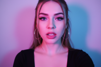 Промпт для фото в стиле 🌆 Неоновое селфи в стиле киберпанк