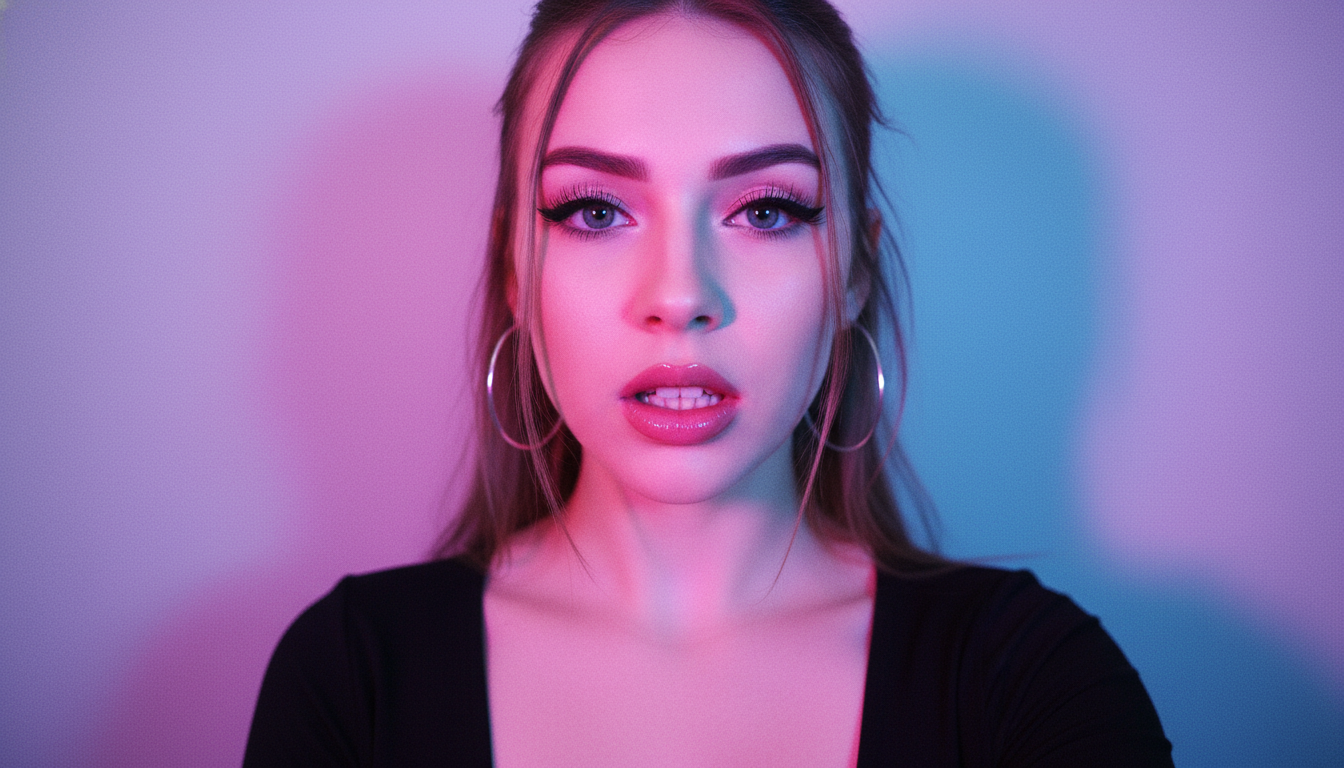 Промпт для фото в стиле 🌆 Неоновое селфи в стиле киберпанк