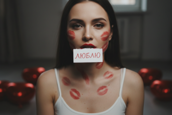 Промпт для фото в стиле 💋 Страстное признание в любви: записка в зубах