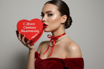 Промпт для фото в стиле ❤️ Страстный портрет с валентинкой: бьюти-съемка в красном
