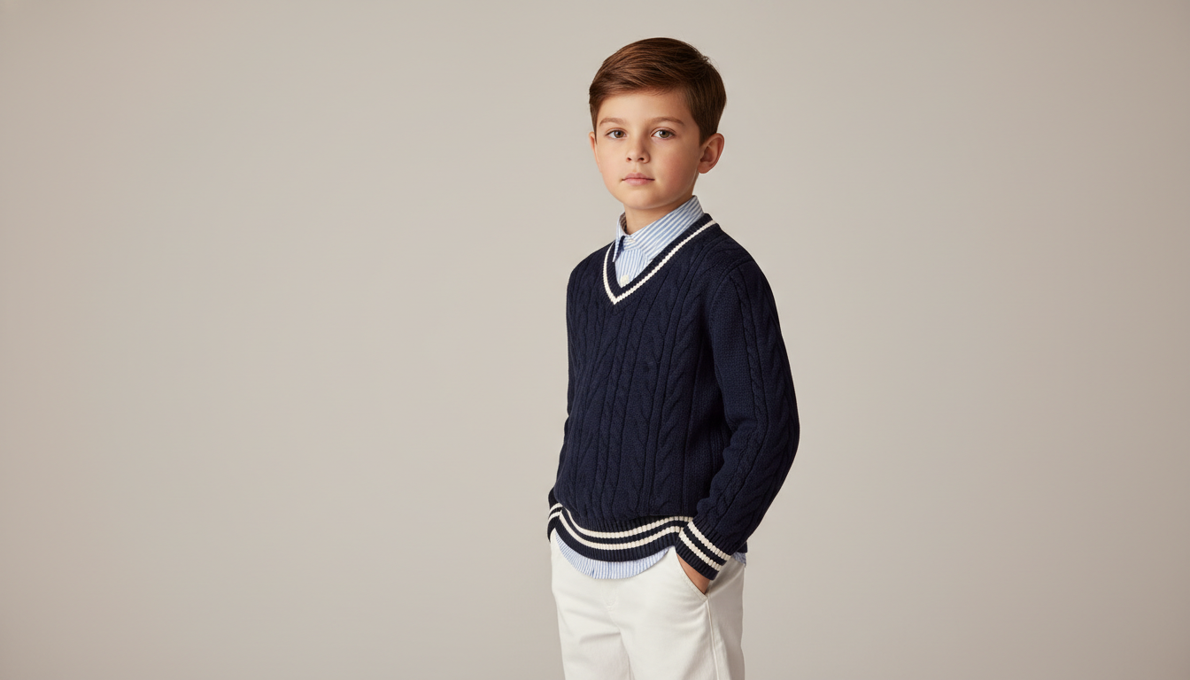 Промпт для фото в стиле 📸 Идеальный кадр юного джентльмена в студии