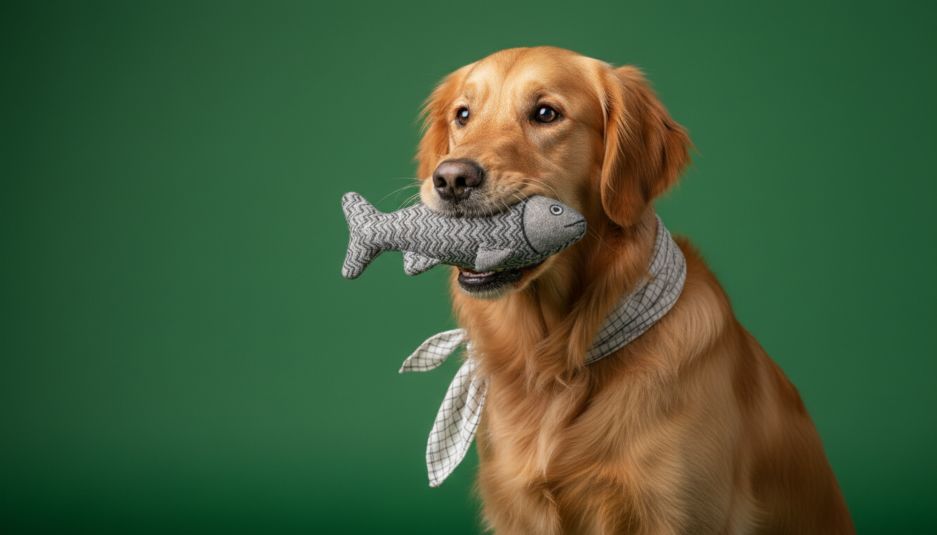 Промпт для фото в стиле 🐾 Модная фотосессия питомца с любимой игрушкой