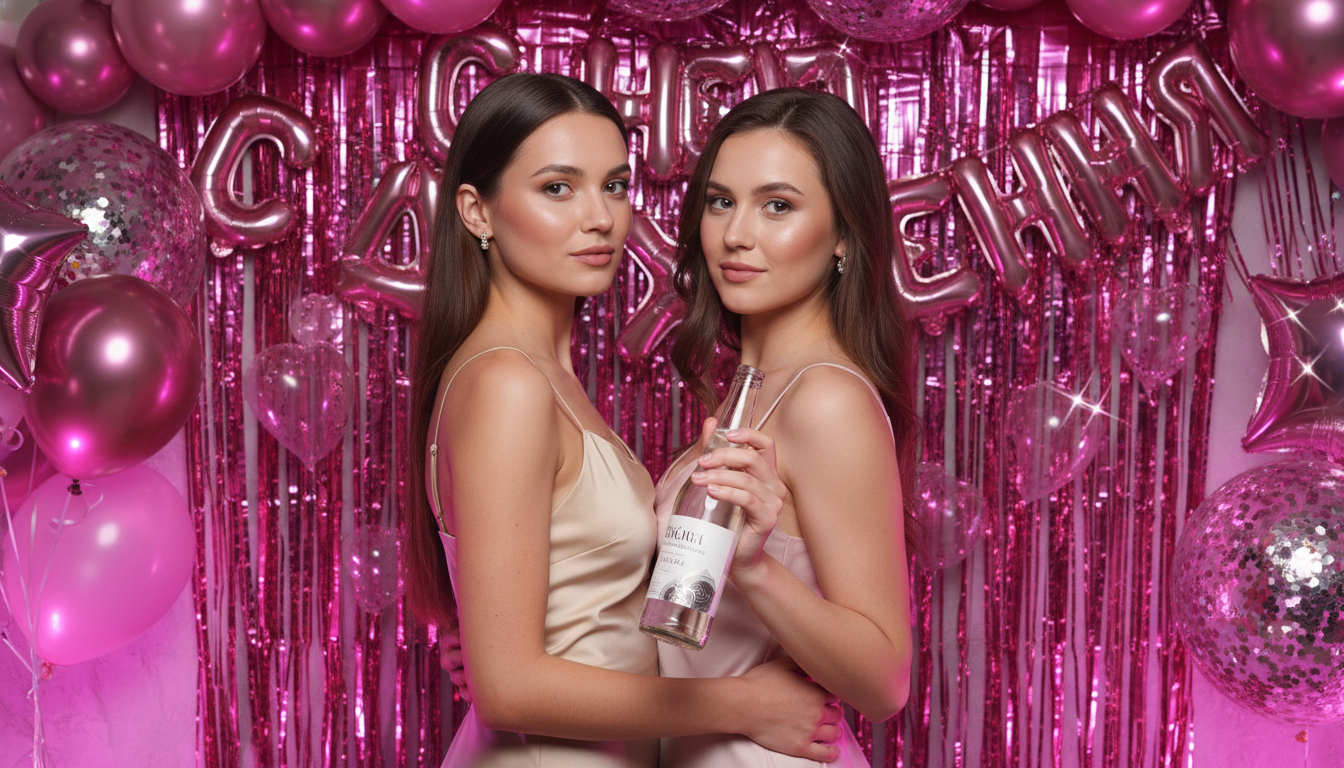 Промпт для фото в стиле 🎉 Девичьи секреты из розовой фотобудки