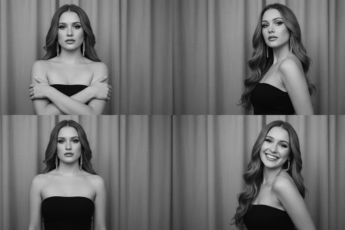 Промпт для фото в стиле 📸 Монохромные эмоции: студийный портрет в четырех настроениях