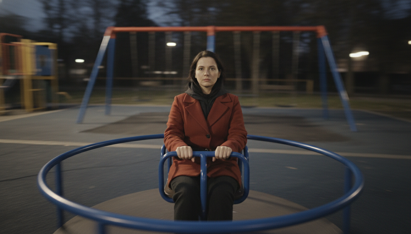 Промпт для фото в стиле 🎠 Ночное кружение: портрет в движении