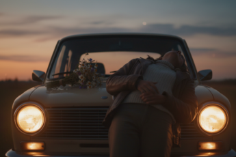 Промпт для фото в стиле 🌅 Ретро-вечер с любимым автомобилем