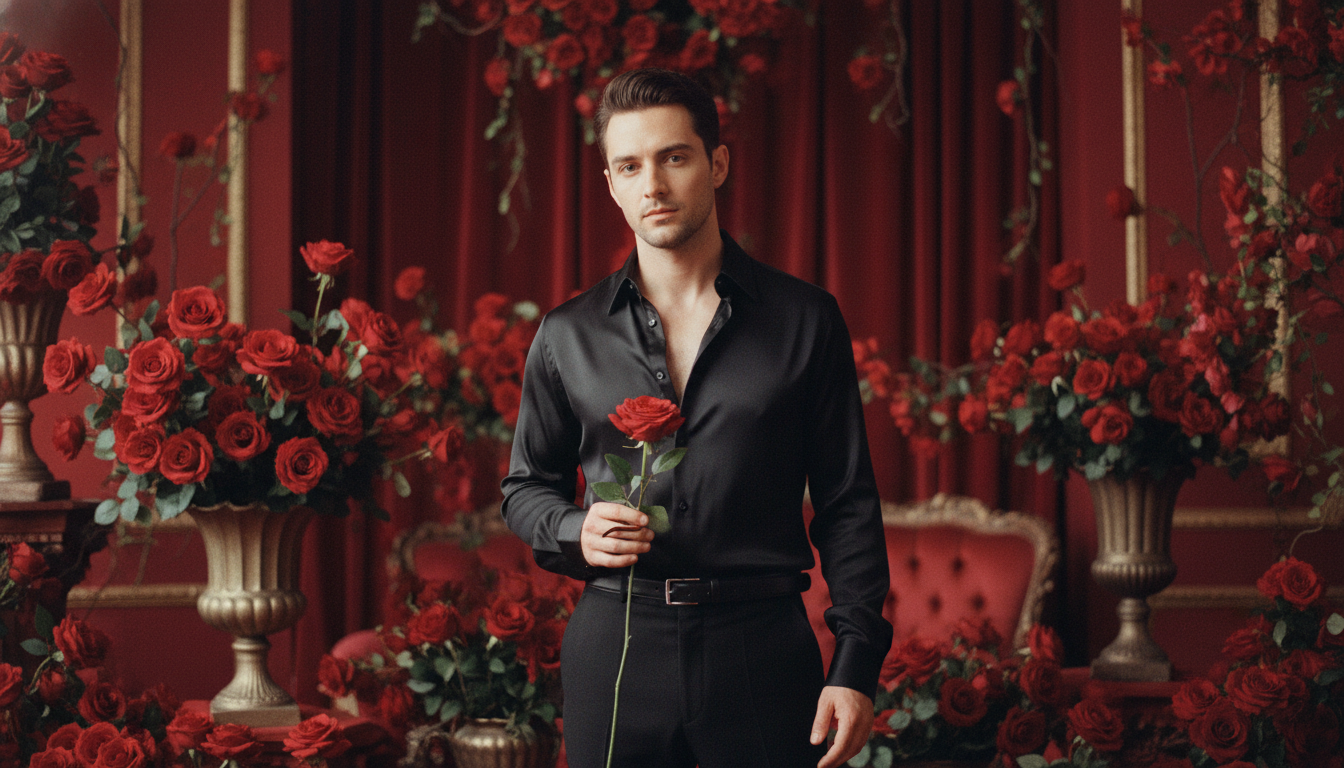 Промпт для фото в стиле 🌹 Романтический портрет: один среди тысячи роз