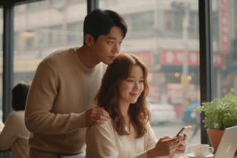 Промпт для фото в стиле 🌸 Романтичная встреча с корейской звездой