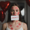 Промпт для фото в стиле 💋 Романтическое послание с привкусом помады