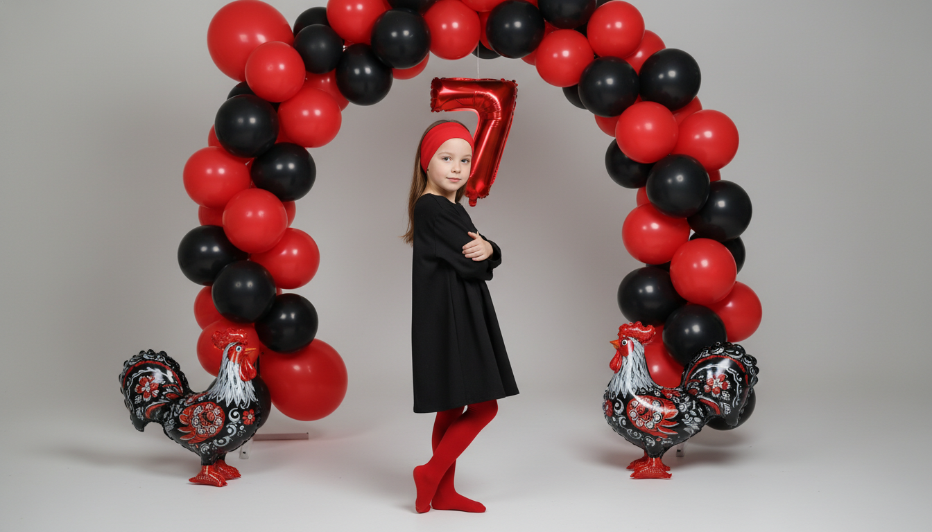 Промпт для фото в стиле 🎈 Праздничная фотосессия в русском стиле