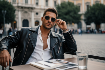 Промпт для фото в стиле 🌆 Стильный полдень в итальянском кафе