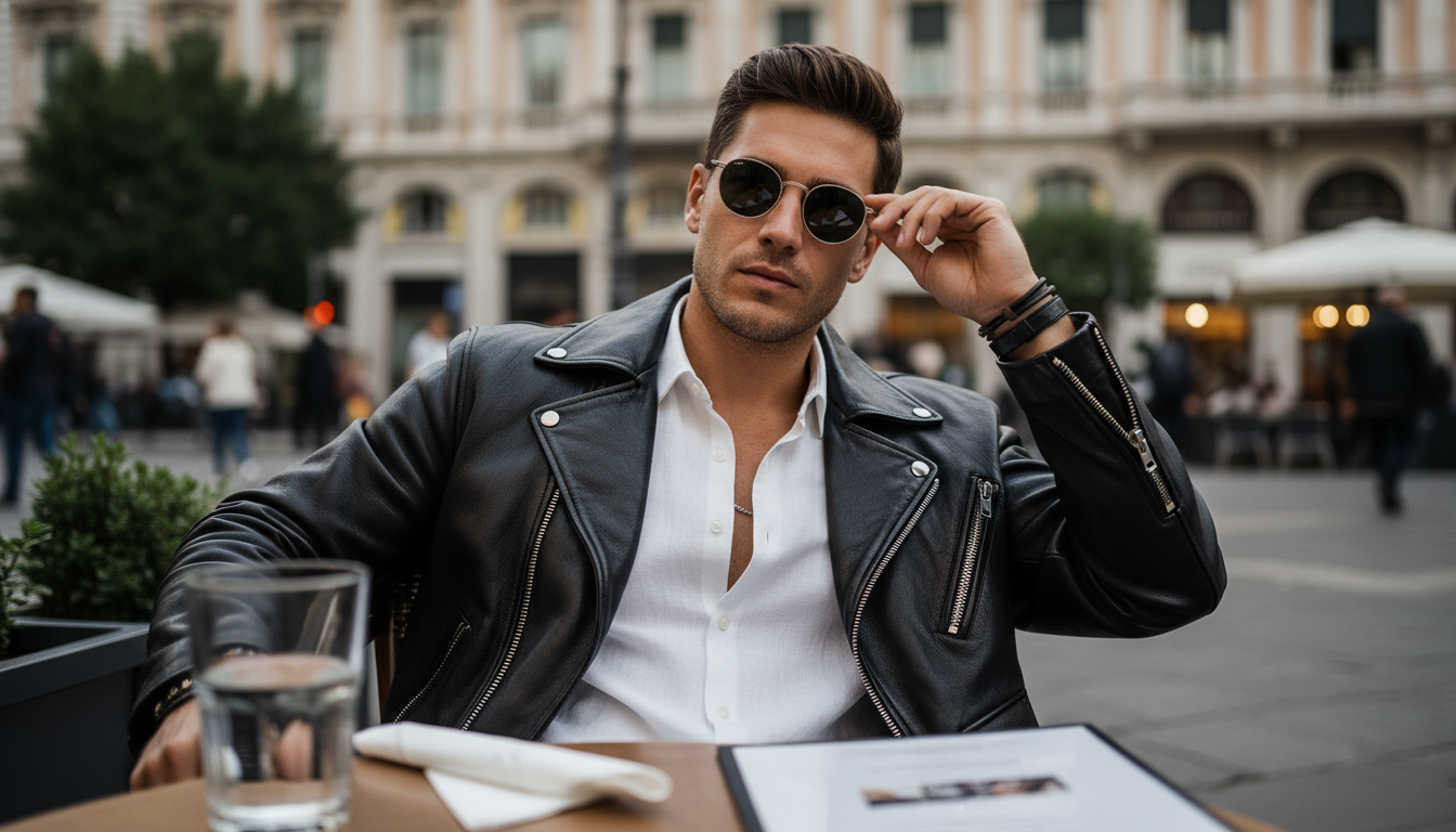 Промпт для фото в стиле 🌆 Стильный полдень в итальянском кафе