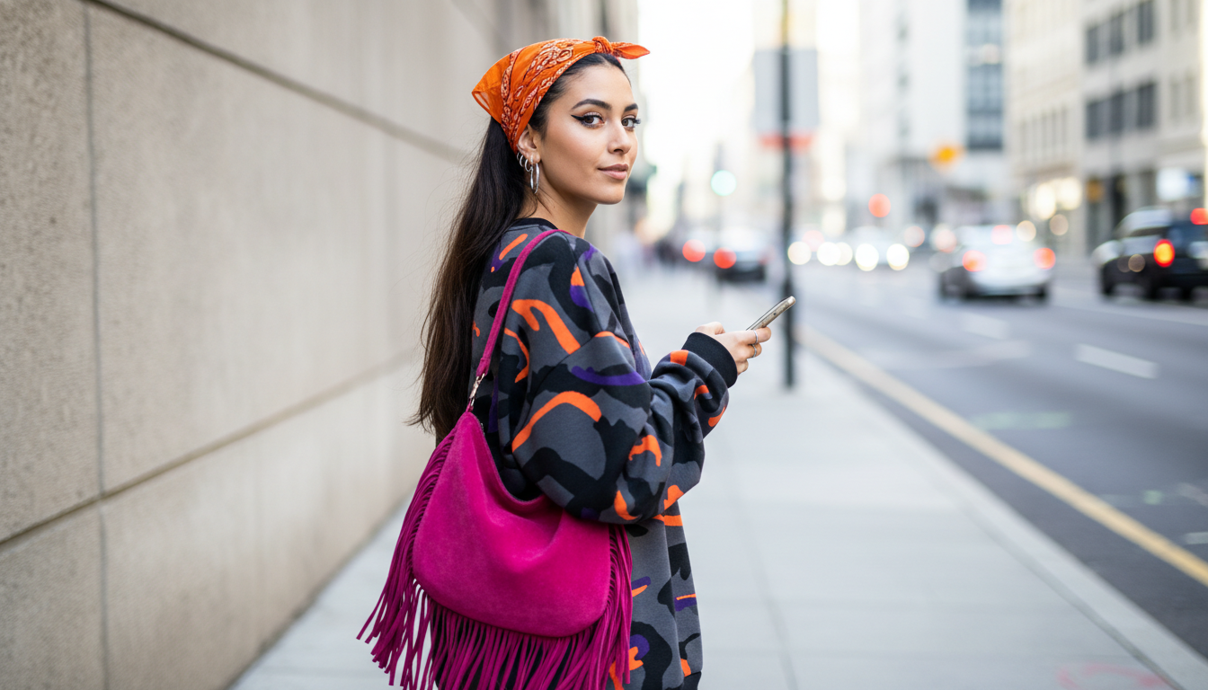 Промпт для фото в стиле 🌆 Стильная незнакомка на улицах города