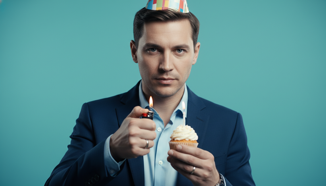 Промпт для фото в стиле 🎂 Момент перед загаданным желанием: стильный портрет