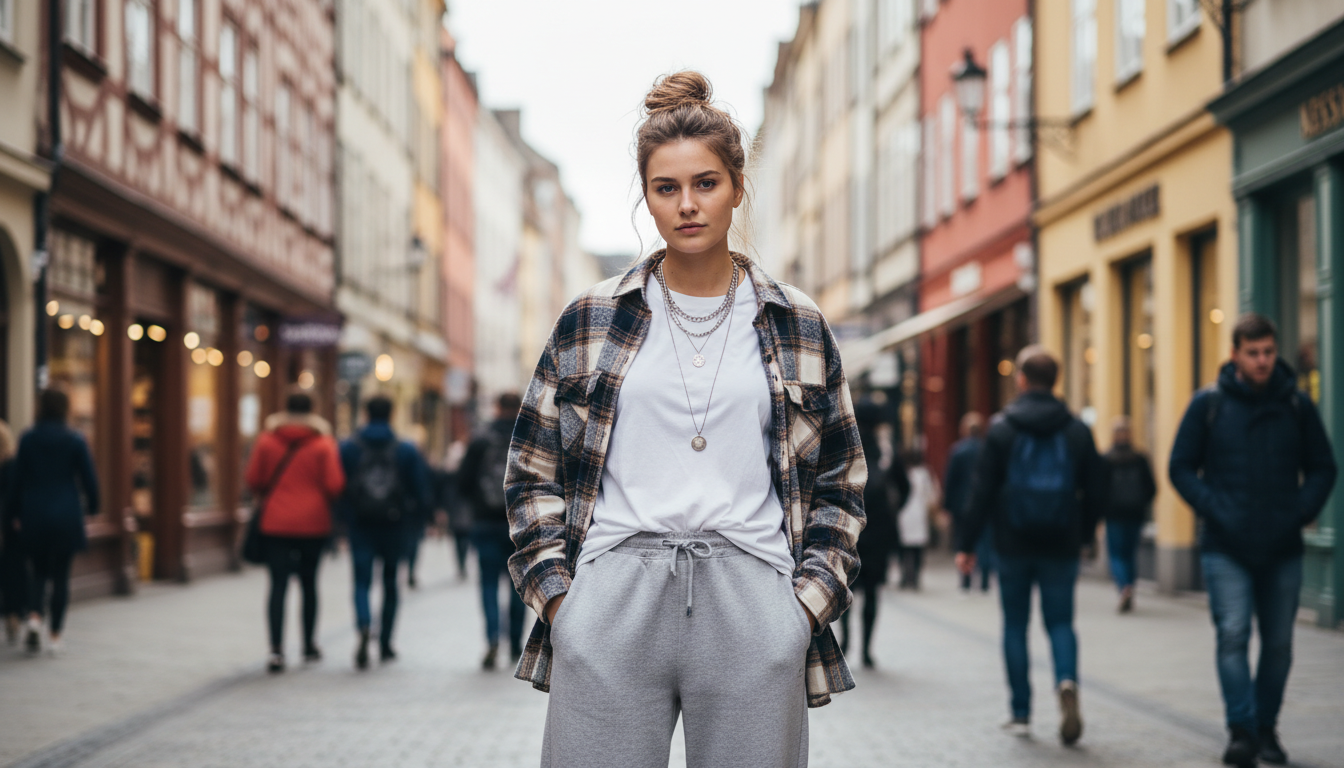 Промпт для фото в стиле 🌆 Стильная непринужденность в городском ритме