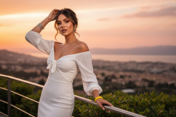 Промпт для фото в стиле 🌅 Закатная романтика на итальянской смотровой площадке