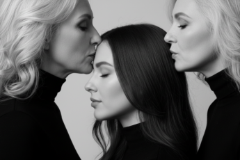 Промпт для фото в стиле 🤍 Нежный момент между поколениями