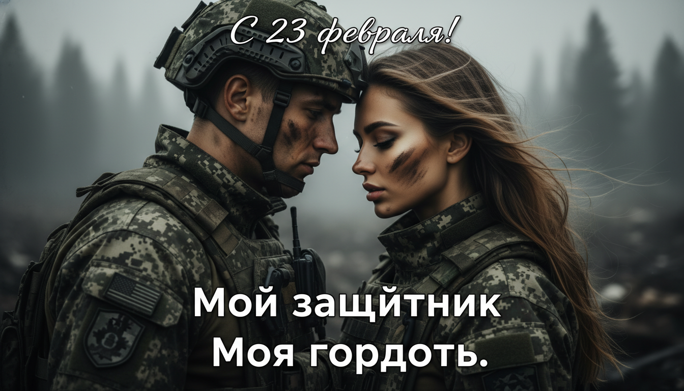 Промпт для фото в стиле 🫂 Когда любовь сильнее войны