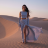 Промпт для фото в стиле 🌅 Танец ветра в золотых песках пустыни