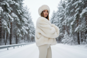 Промпт для фото в стиле 🌨️ Зимний портрет в кремовых тонах