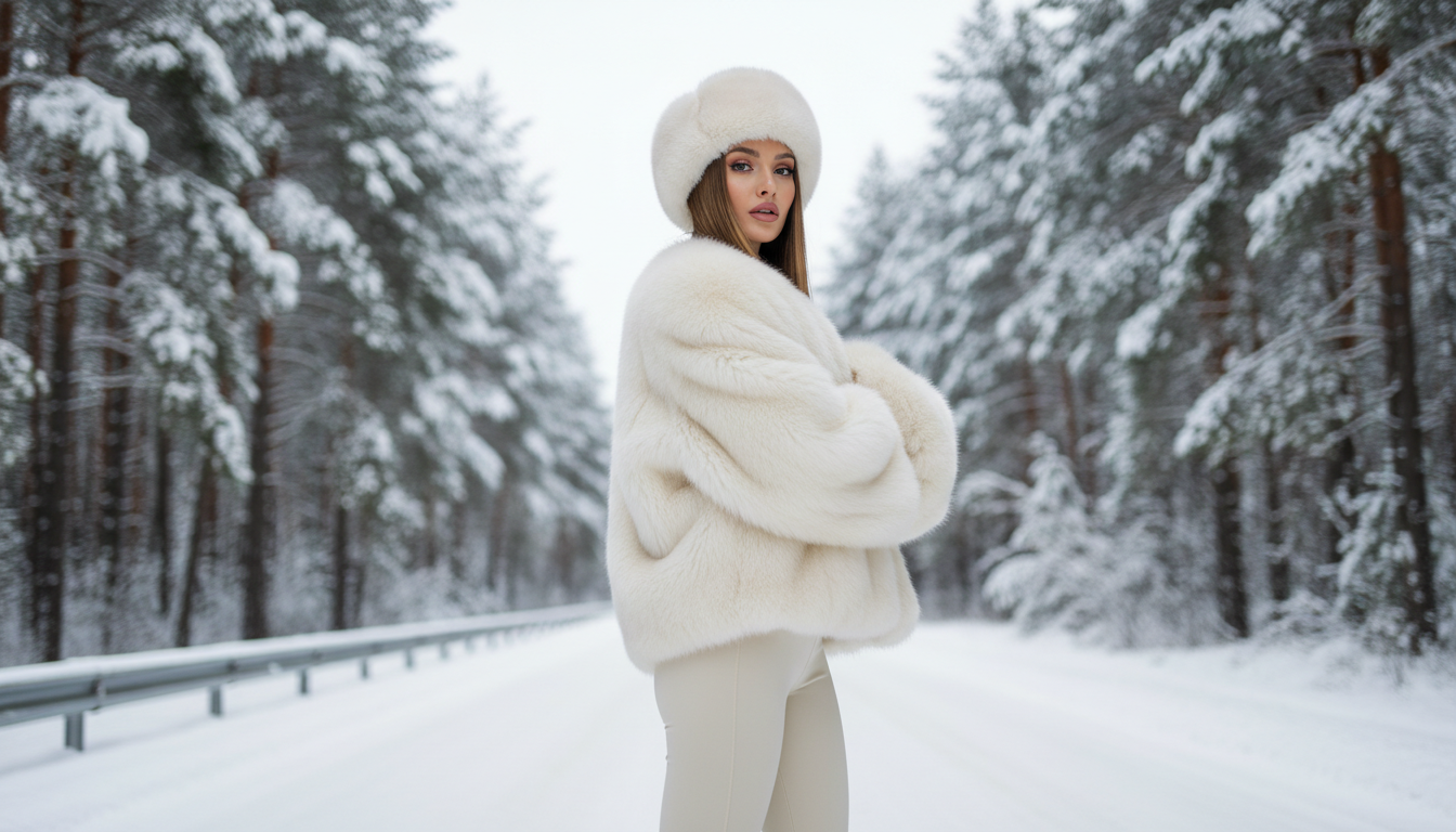 Промпт для фото в стиле 🌨️ Зимний портрет в кремовых тонах