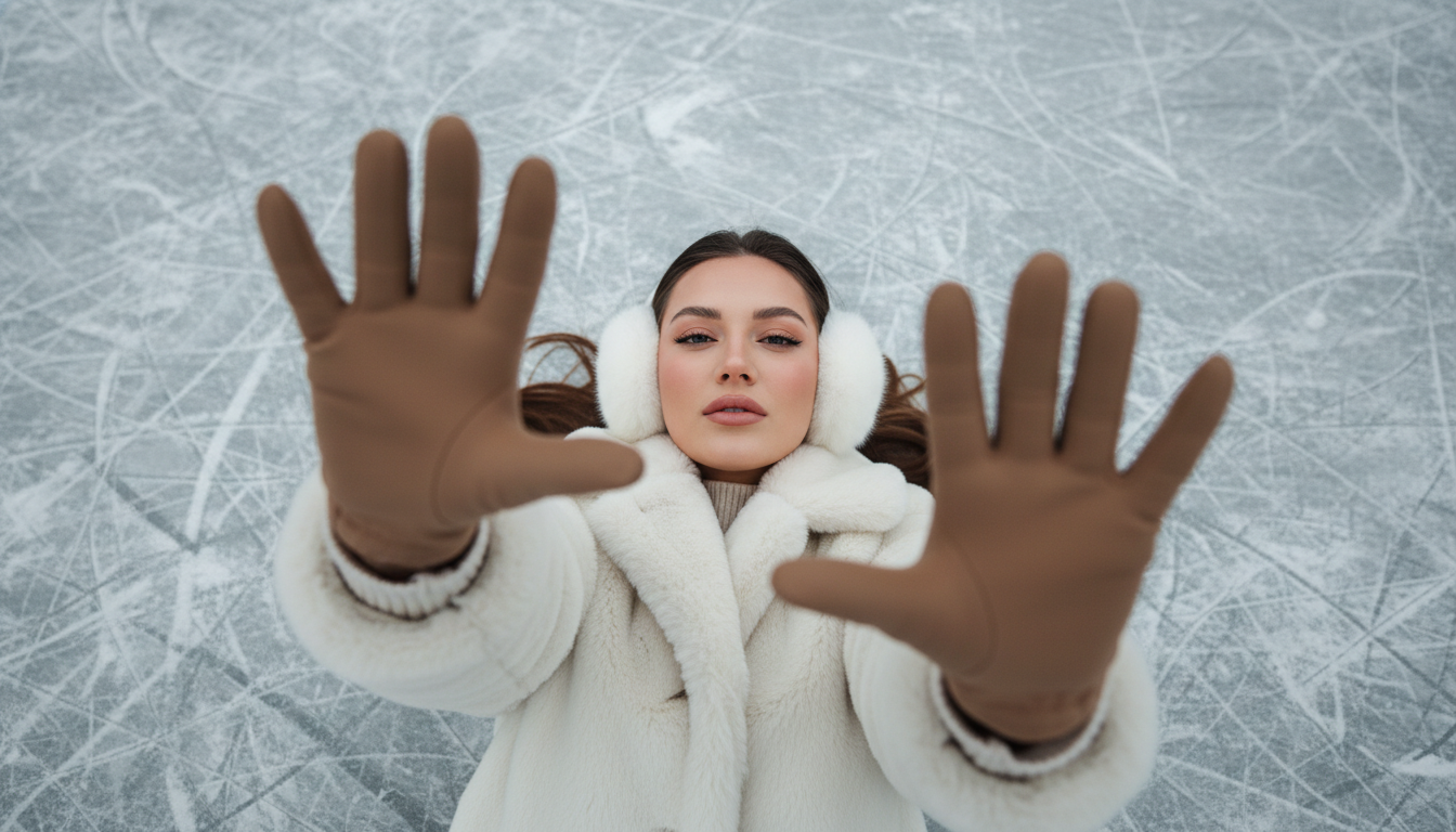 Промпт для фото в стиле 🧊 Зимняя фотосессия: когда лед становится подиумом