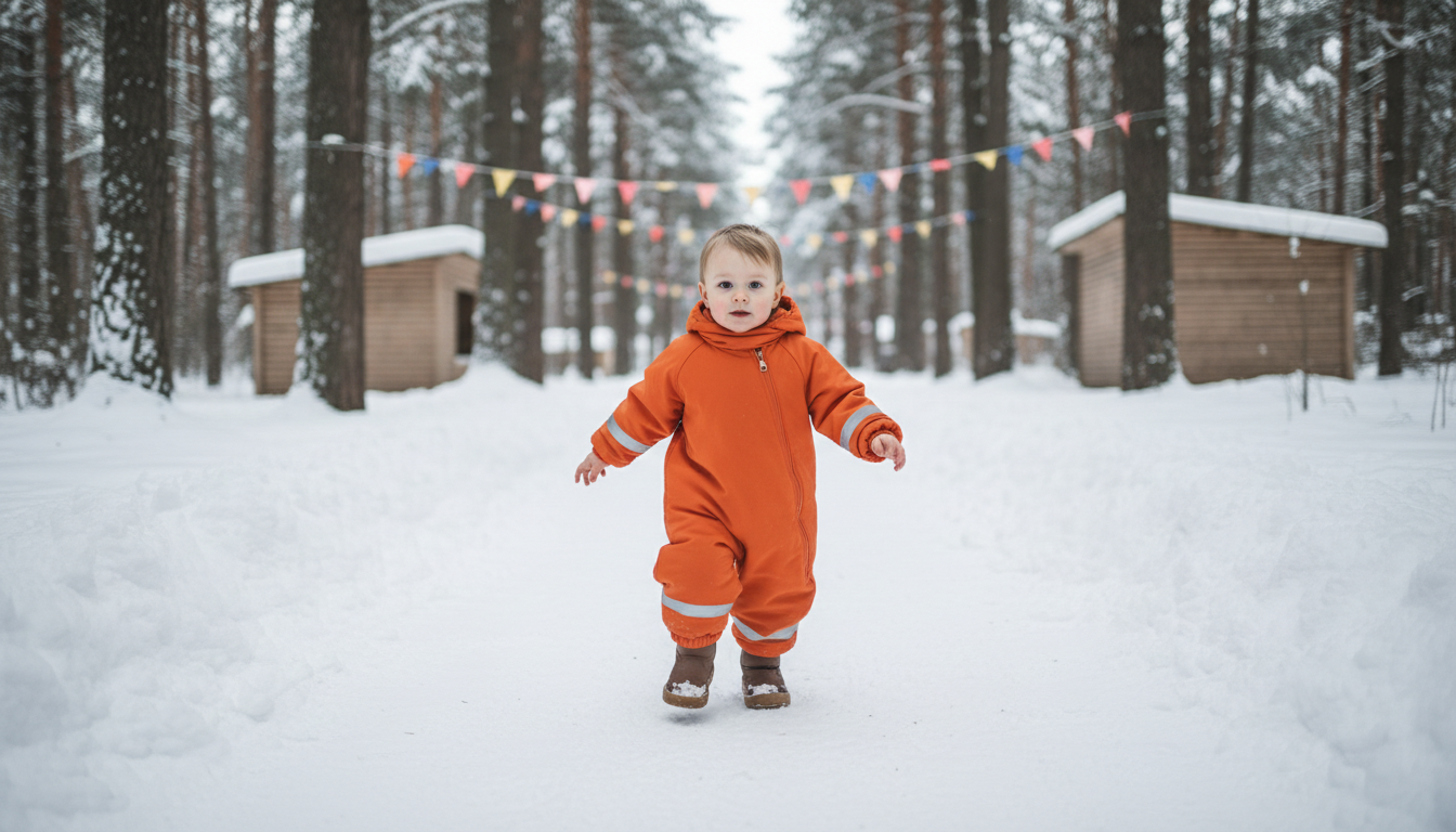 Промпт для фото в стиле 🎄 Маленький исследователь в зимней сказке