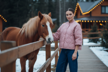 Промпт для фото в стиле 🐎 Зимняя встреча: нежность у деревянного забора