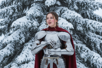 Промпт для фото в стиле ❄️ Воительница зимы: между сказкой и героикой