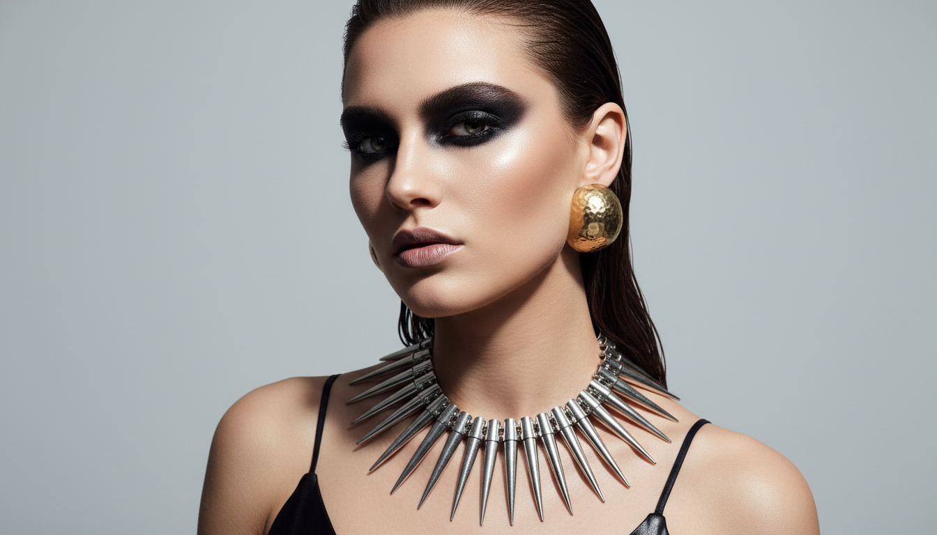 Промпт для фото в стиле 👁️ Дерзкий бьюти-портрет в стиле dark glam