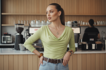 Промпт для фото в стиле ☕️ Уютный момент в кафе: стильная городская эстетика