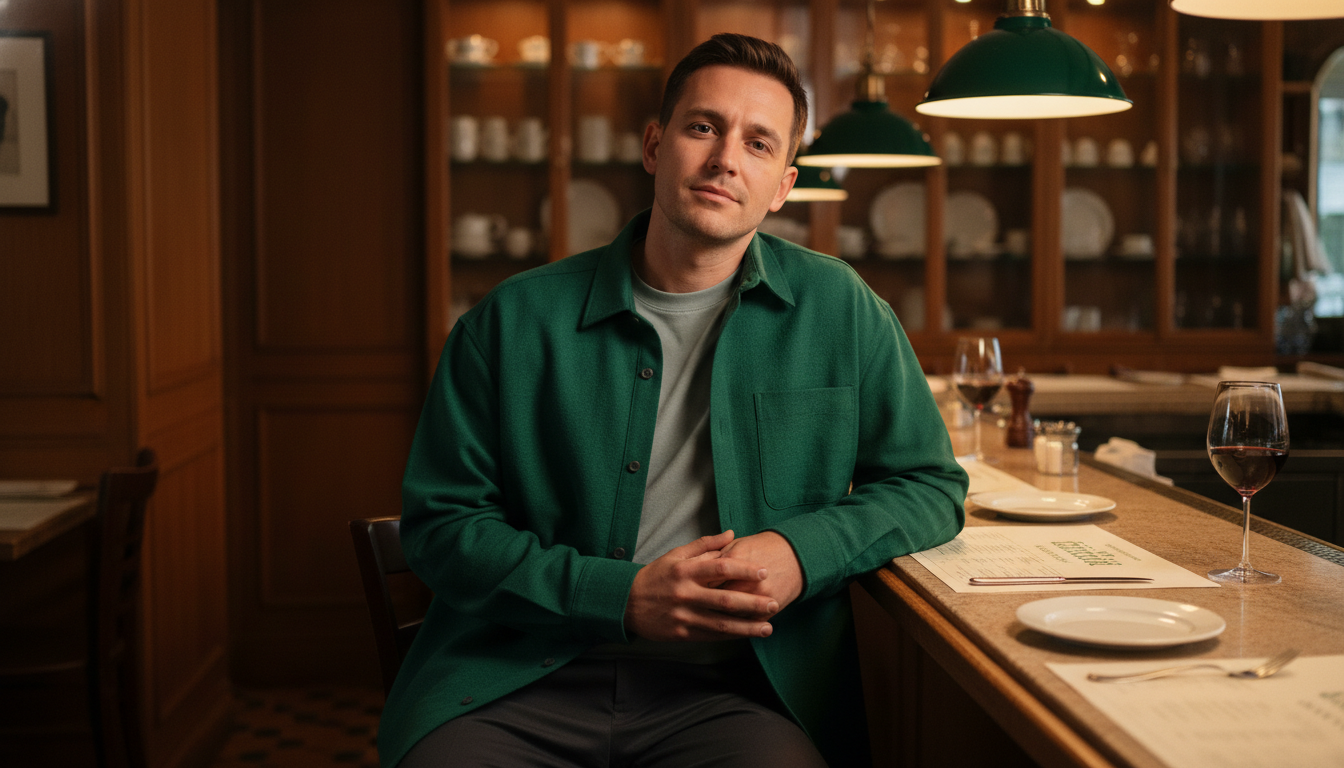 Промпт для фото в стиле 🍷 Уютный вечер в классическом ресторане