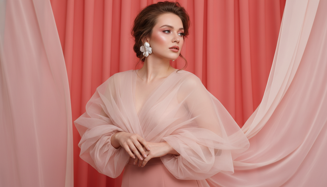 Промпт для фото в стиле 🌸 Нежный портрет в оттенках пудровой розы